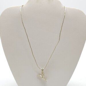 Sterling Silver Hummingbird Necklace With Intricate Detailing Tube Chain